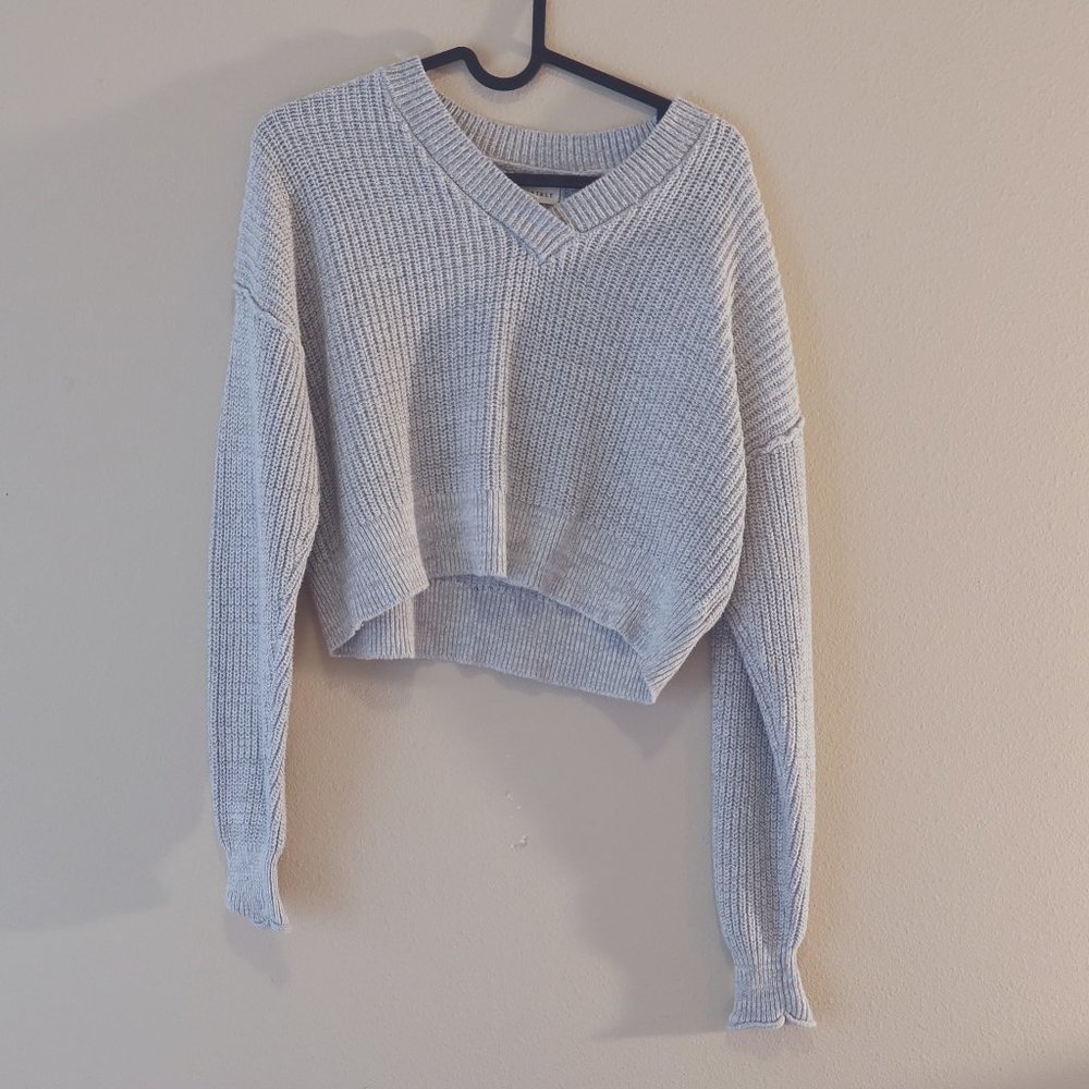 Aeropostale Light Gray Cropped Sweater